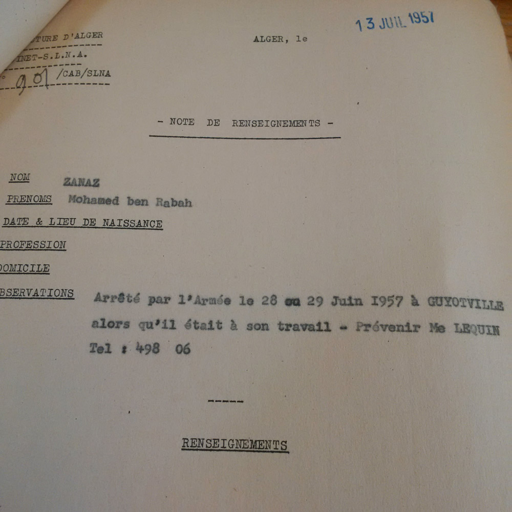 ZANAZ Mohamed Alger 1957 Des Maurice Audin Par Milliers ZANAZ Mohamed Alger 1957 Des Maurice Audin Par Milliers
