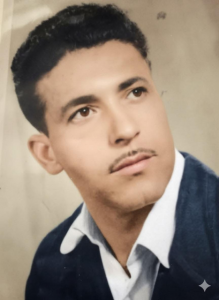 Saïd Bouda. Photographie d'identité colorisée, fournie par la famille